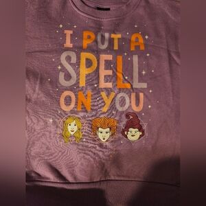 Disney Girls Hocus Pocus Purple Glitter Fleece Sweatshirt Size‎ S (6-6x) NWT